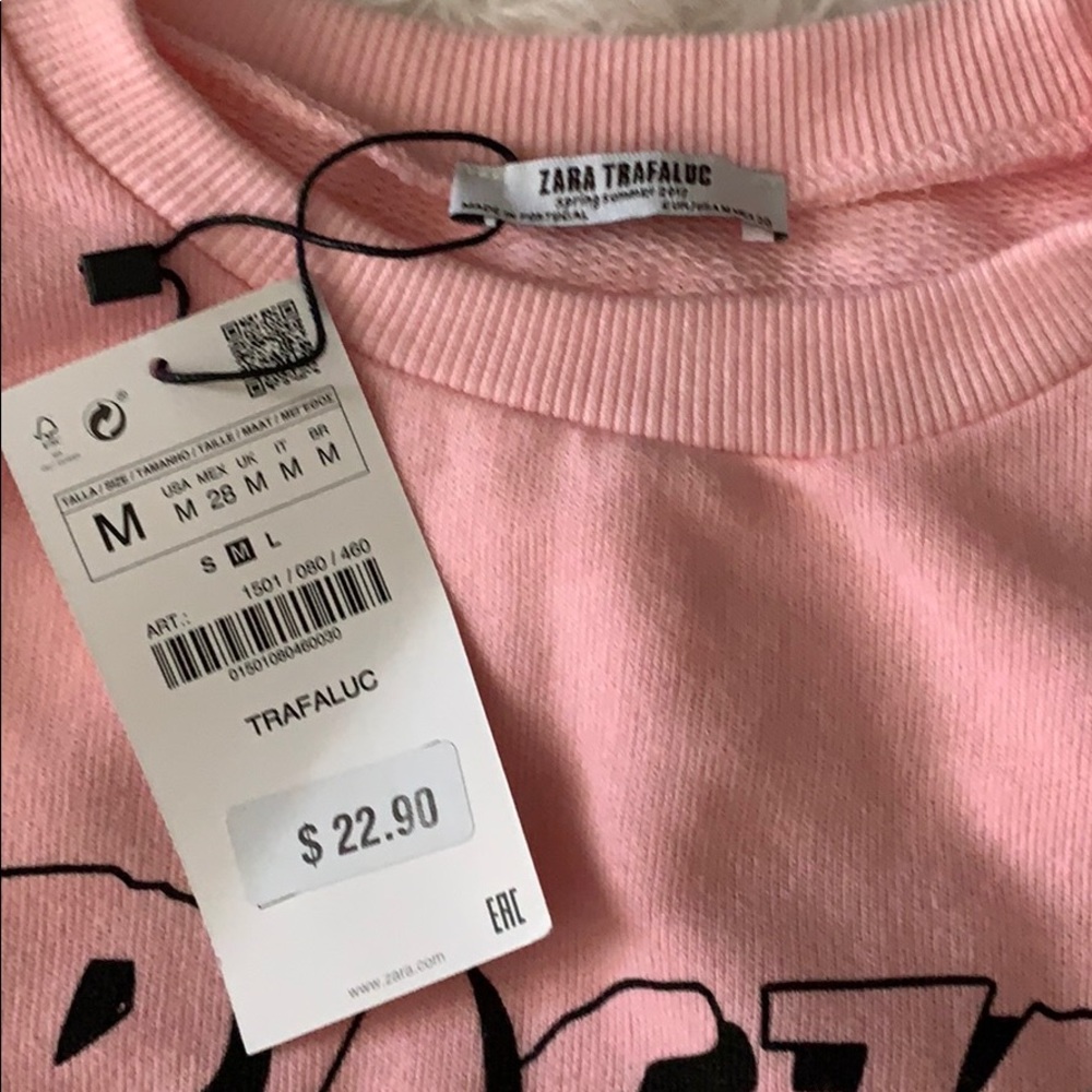 Zara pink cropped sweatshirt - Picture 2 of 2